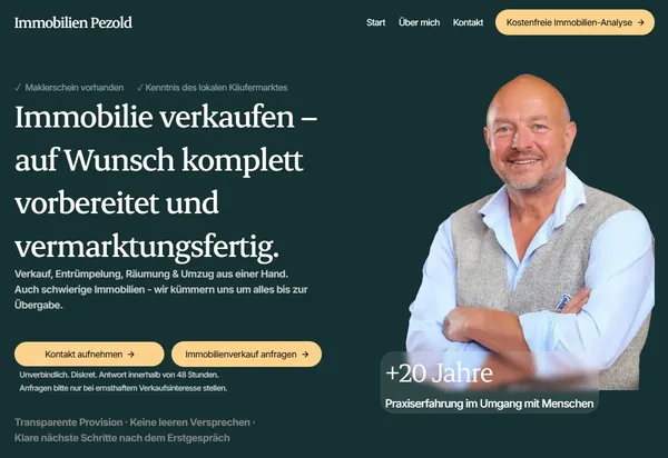 Website von Immobilien Pezold